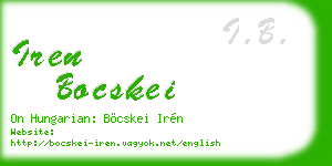 iren bocskei business card
